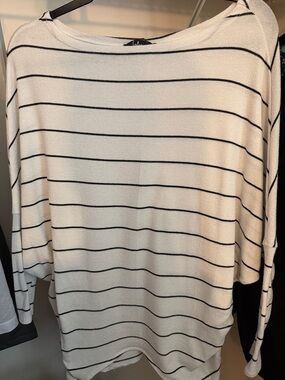 Lulus Black and White Striped Top